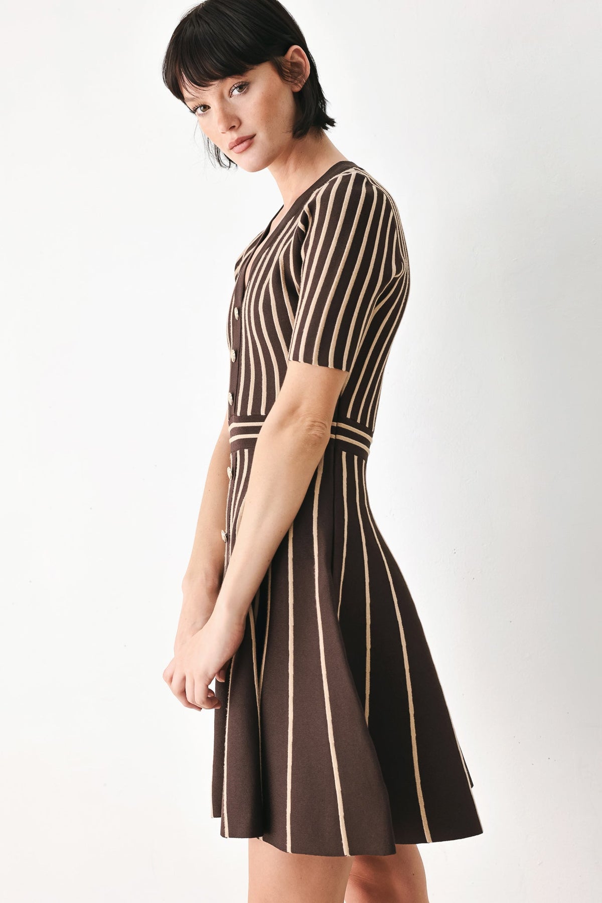 BROWN PARLOR MELODY SWEATER MINI DRESS - Glamourous Grace