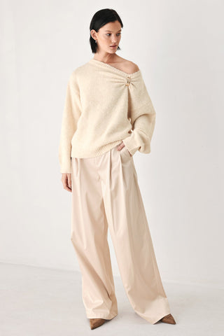 FIRESIDE CHARM CINCHED NECK SWEATER