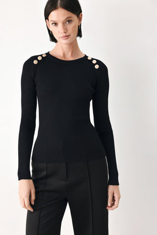 SOFT CREAM CLASSIC RIB SWEATER TOP
