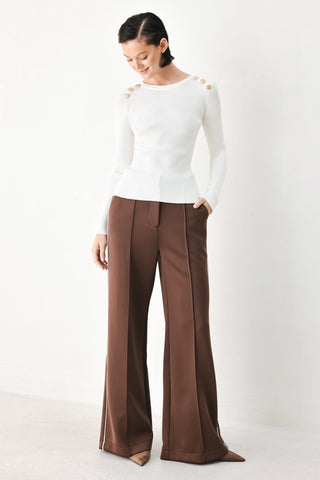SOFT CREAM CLASSIC RIB SWEATER TOP - Glamourous Grace