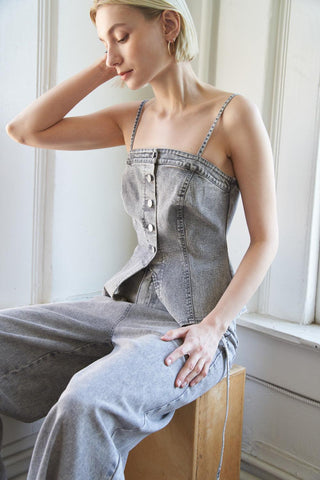 SLEEK ESSENCE DENIM TOP - Glamourous Grace