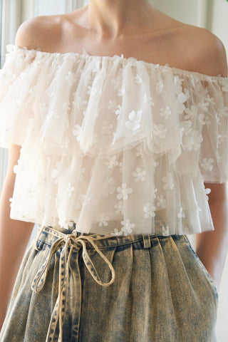 LOVE GALORE EMBELLISHED TOP - Glamourous Grace