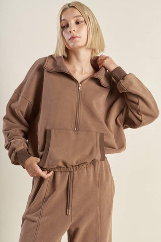 DELIGHTFUL DRAPE FRENCH TERRY SWEATSHIRT - Glamourous Grace