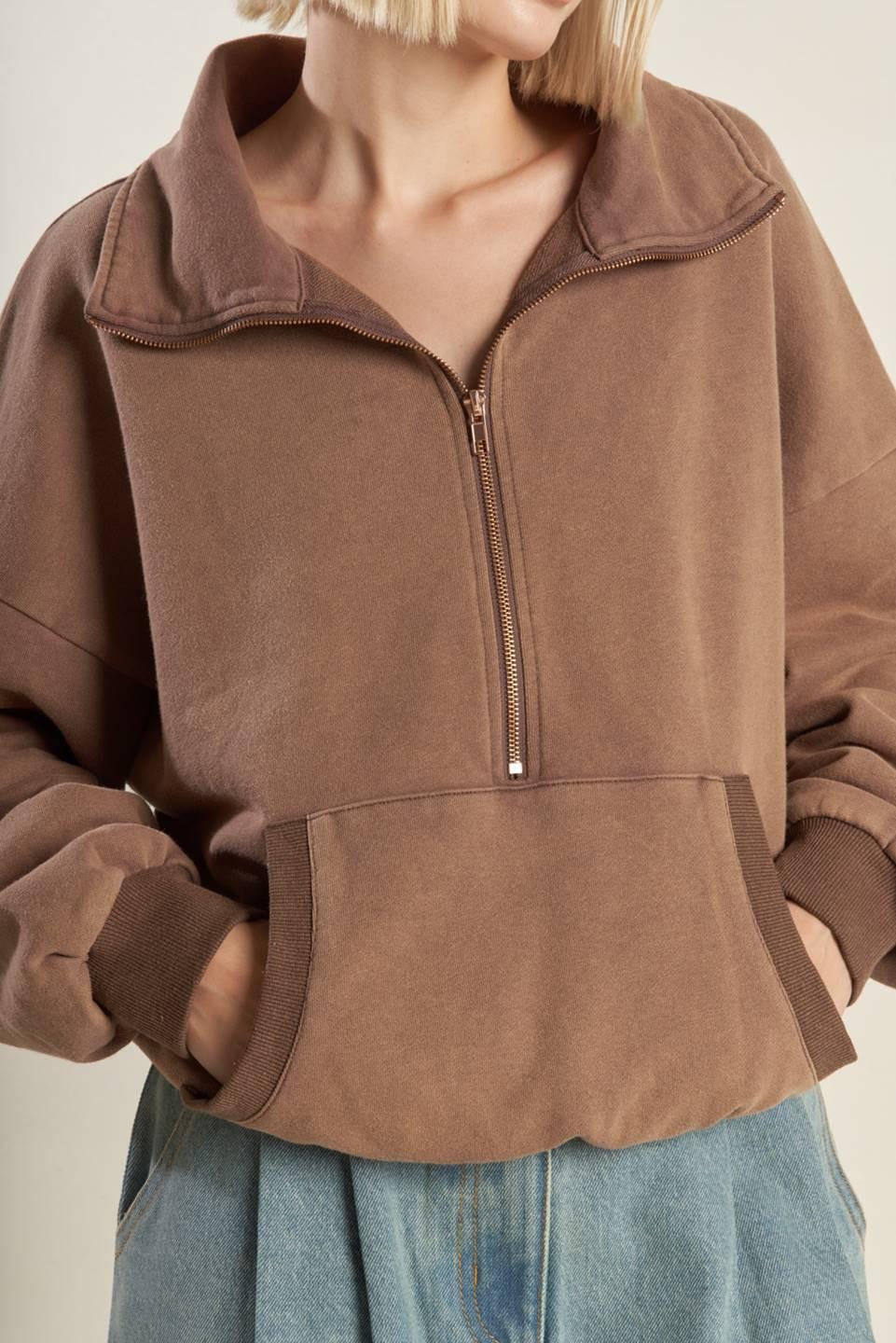 DELIGHTFUL DRAPE FRENCH TERRY SWEATSHIRT - Glamourous Grace