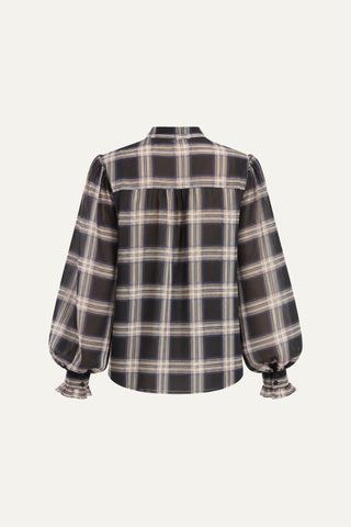 LOVELY INTUITION WOVEN PLAID TOP