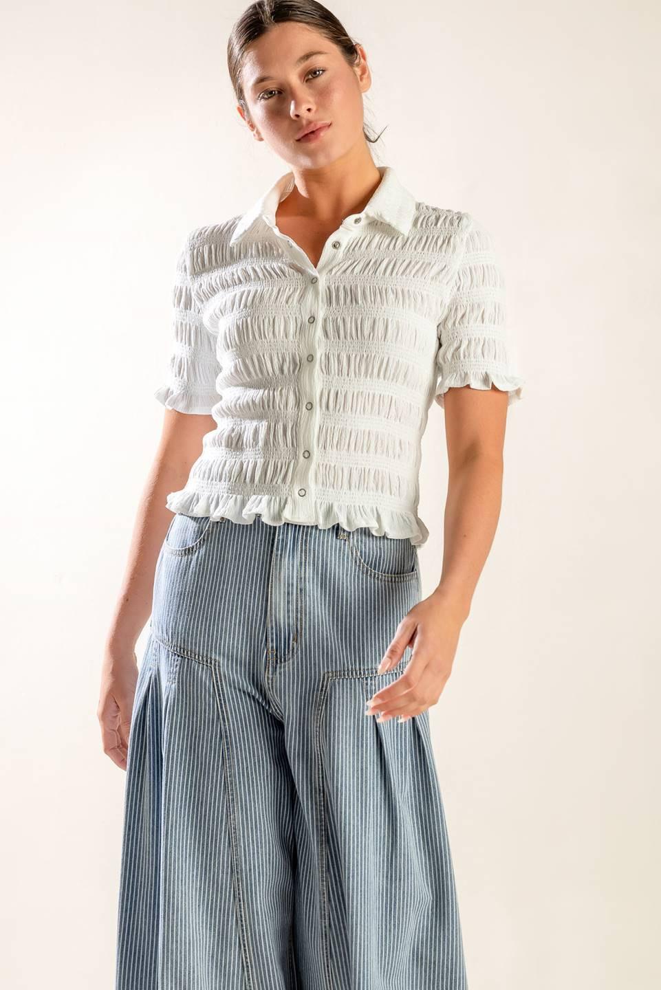 PICNIC AT SUNSET WOVEN TOP - Glamourous Grace