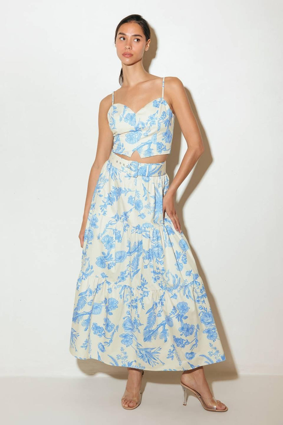URBAN CHARM WOVEN CAMI TOP AND SKIRT SET - Glamourous Grace