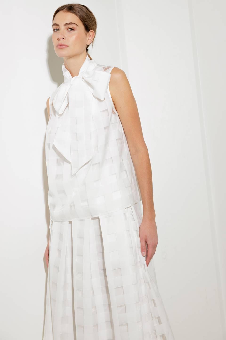 LIVE FOR US WHITE WOVEN ORGANZA TOP - Glamourous Grace