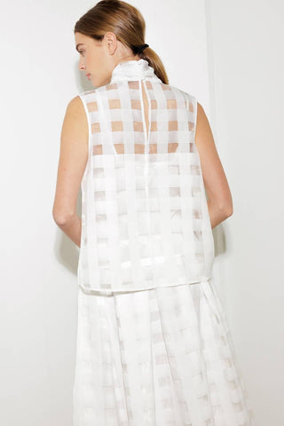 LIVE FOR US WHITE WOVEN ORGANZA TOP - Glamourous Grace
