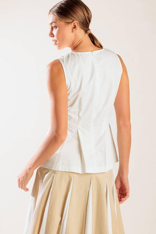 FIRST DATE WHITE WOVEN TOP - Glamourous Grace