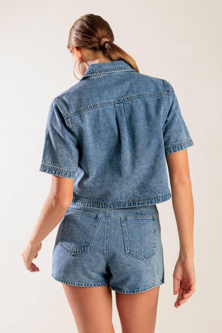 BY CHANCE DENIM TOP