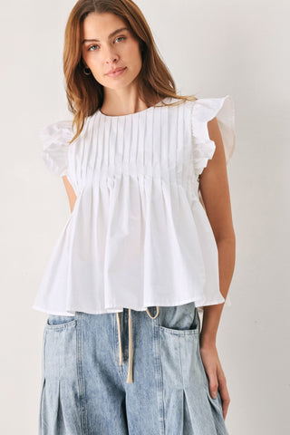 MEMORIES IN FOCUS WHITE WOVEN TOP