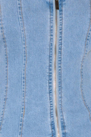 ALMOST ANGELIC LIGHT INDIGO DENIM TOP - Glamourous Grace