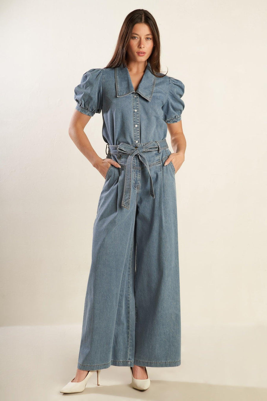 ETERNAL SUNSHINE CHAMBRAY DENIM TOP - Glamourous Grace