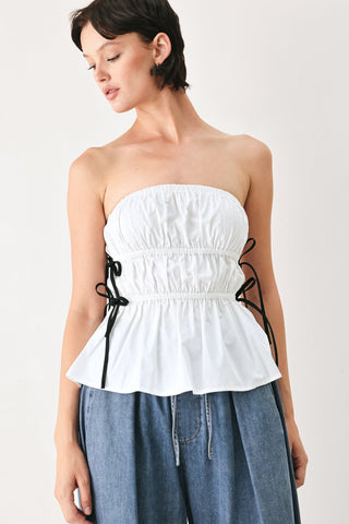 BEACH CLUB WOVEN STRAPLESS TOP - Glamourous Grace