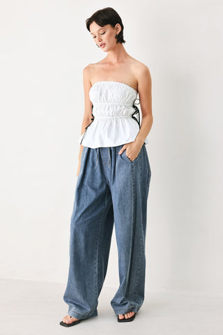 BEACH CLUB WOVEN STRAPLESS TOP - Glamourous Grace