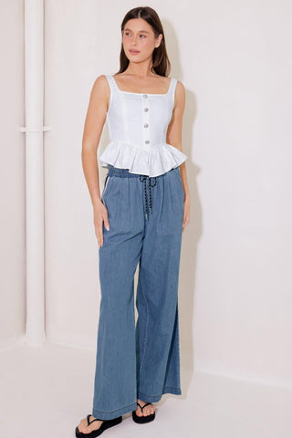 IN THIS MOMENT WHITE WOVEN TOP - Glamourous Grace