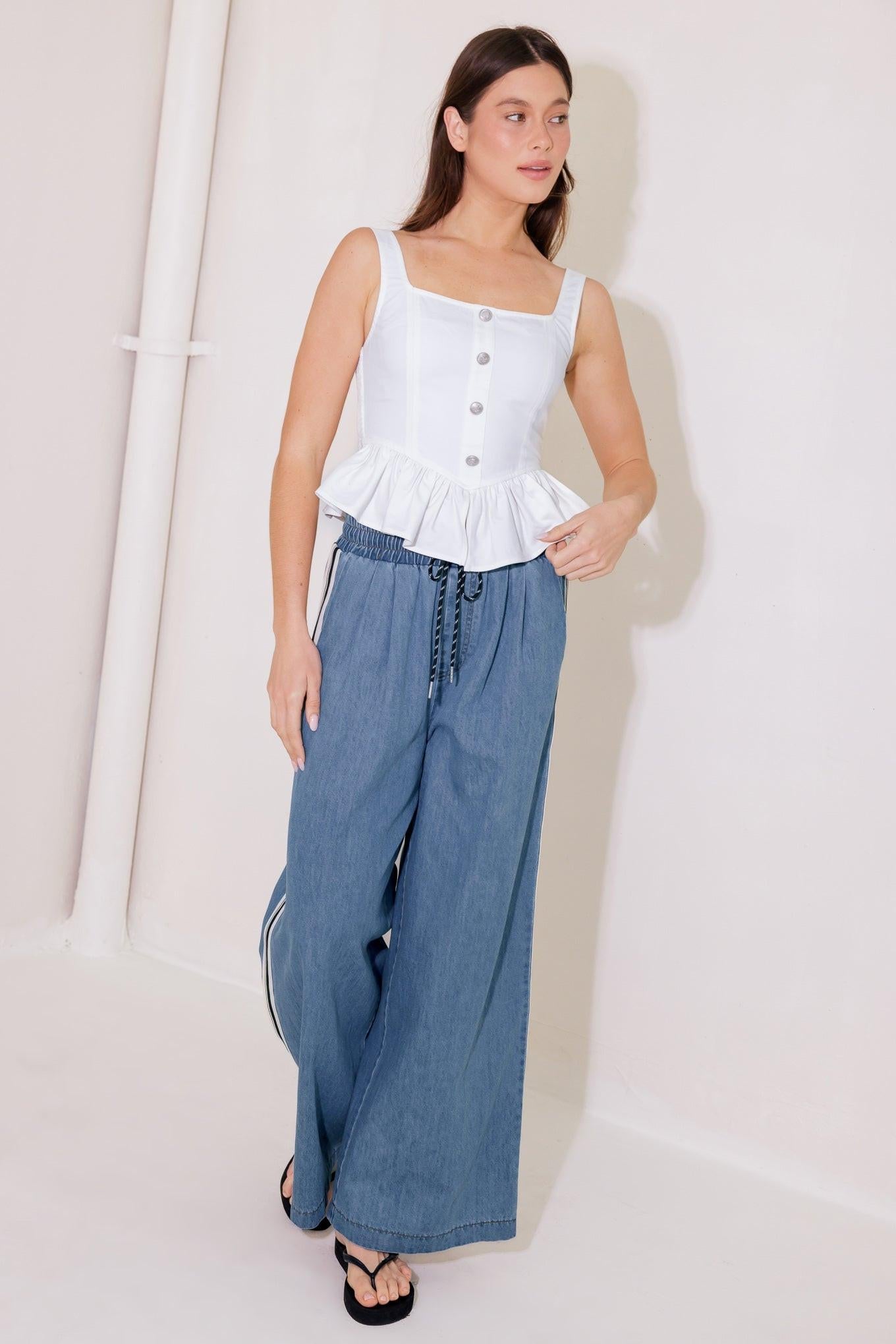 IN THIS MOMENT WHITE WOVEN TOP - Glamourous Grace