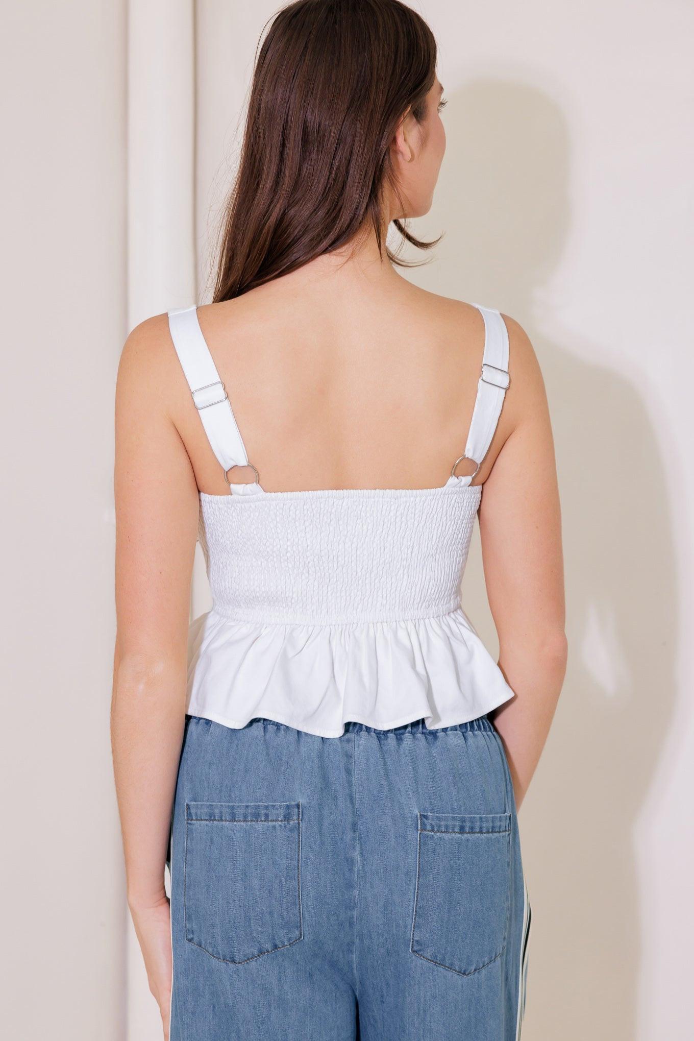 IN THIS MOMENT WHITE WOVEN TOP - Glamourous Grace