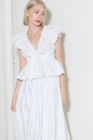 SLOW DOWN IN WHITE WOVEN TOP - Glamourous Grace
