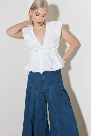 SLOW DOWN IN WHITE WOVEN TOP - Glamourous Grace