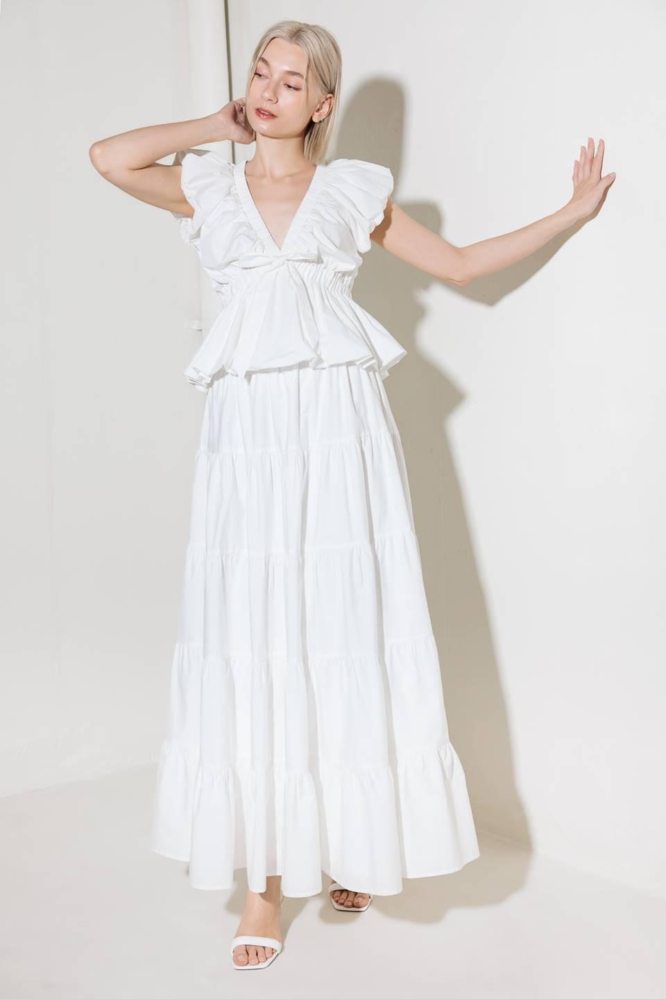SLOW DOWN IN WHITE WOVEN TOP - Glamourous Grace