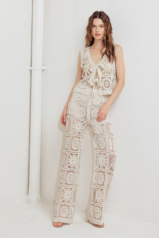 COASTAL BREEZE CROCHET VEST AND PANT SET - Glamourous Grace
