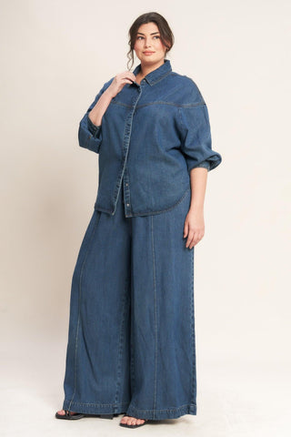 OFFLINE EDGE INDIGO DENIM TOP - Glamourous Grace