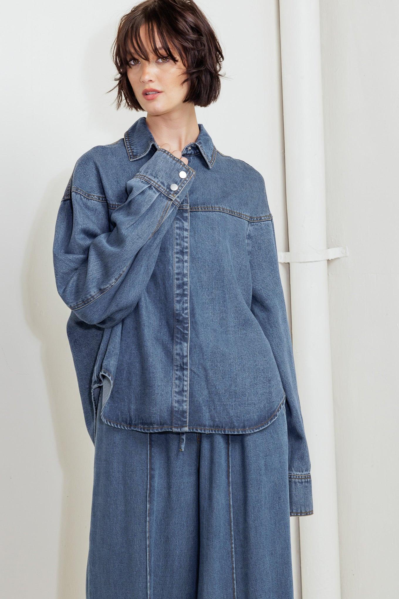 OFFLINE EDGE INDIGO DENIM TOP - Glamourous Grace