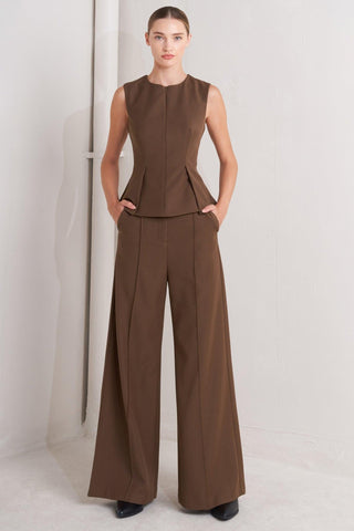 MONDAY FLOW BROWN WOVEN TOP - Glamourous Grace