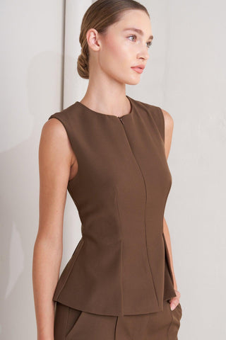 MONDAY FLOW BROWN WOVEN TOP - Glamourous Grace