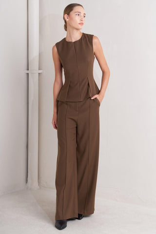 MONDAY FLOW BROWN WOVEN TOP - Glamourous Grace