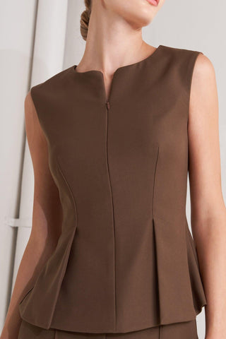 MONDAY FLOW BROWN WOVEN TOP - Glamourous Grace