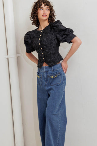 QUIET LUXE ROMANCE WOVEN TOP