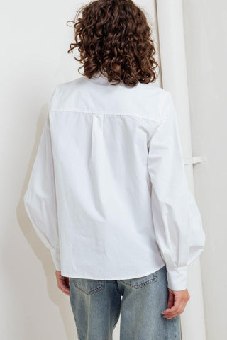 WHITE NOISE SOLID WOVEN TOP - Glamourous Grace