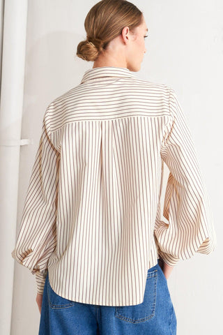 PINSTRIPE CHIC WOVEN TOP - Glamourous Grace