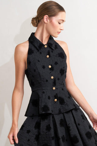 NOIR BLOOMING ROMANCE WOVEN TOP