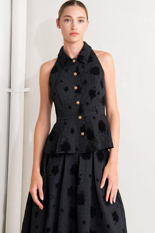 NOIR BLOOMING ROMANCE WOVEN TOP