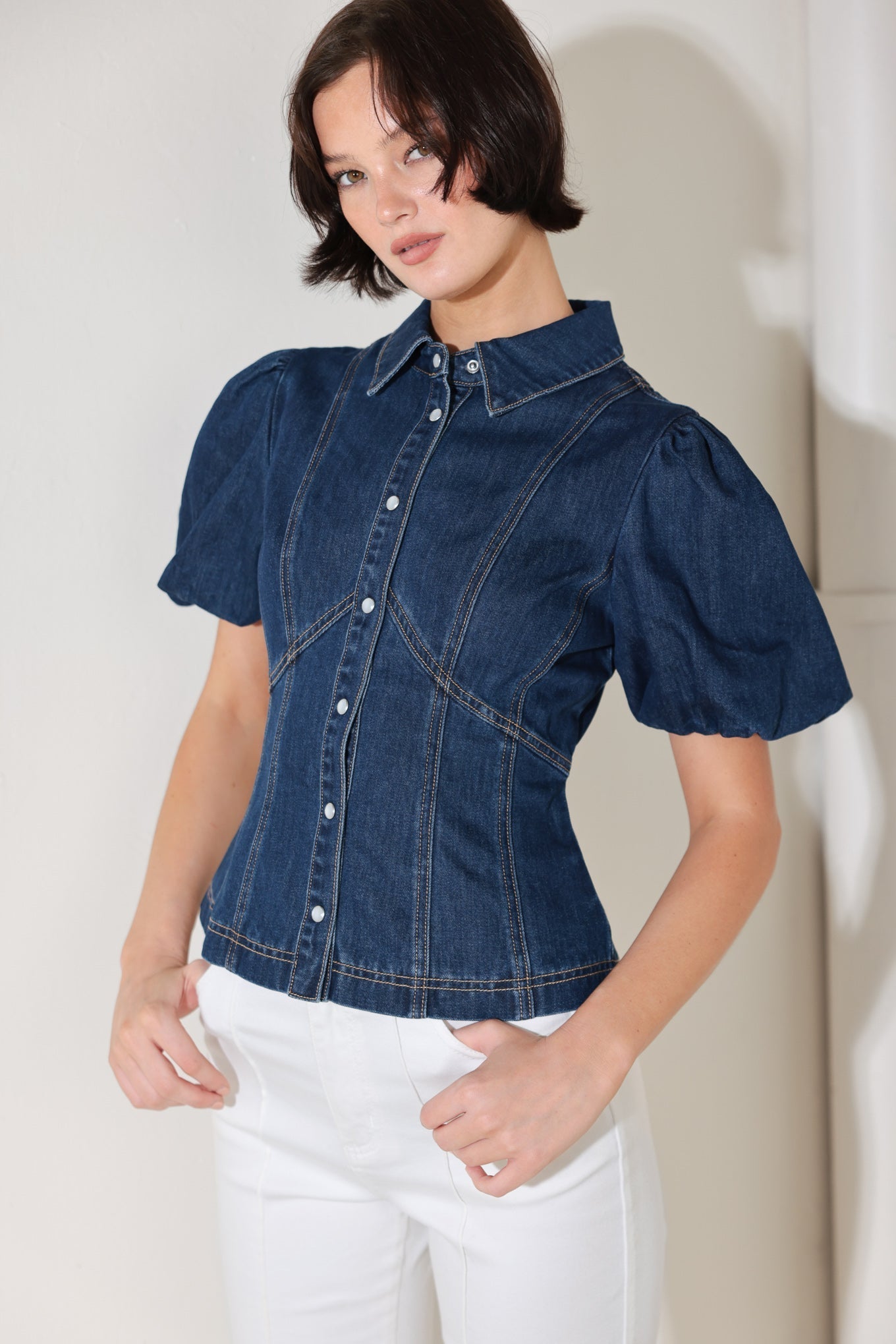 COOL FEMME DENIM TOP Flying Tomato