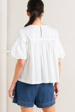 WHITE DREAM PUFF WOVEN TOP - Glamourous Grace