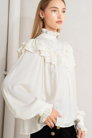 EDWARDIAN WALTZ WOVEN TOP - Glamourous Grace