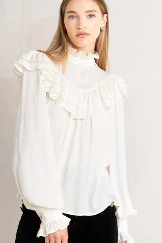 EDWARDIAN WALTZ WOVEN TOP - Glamourous Grace