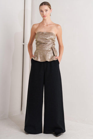 LIQUID GOLD WOVEN TOP