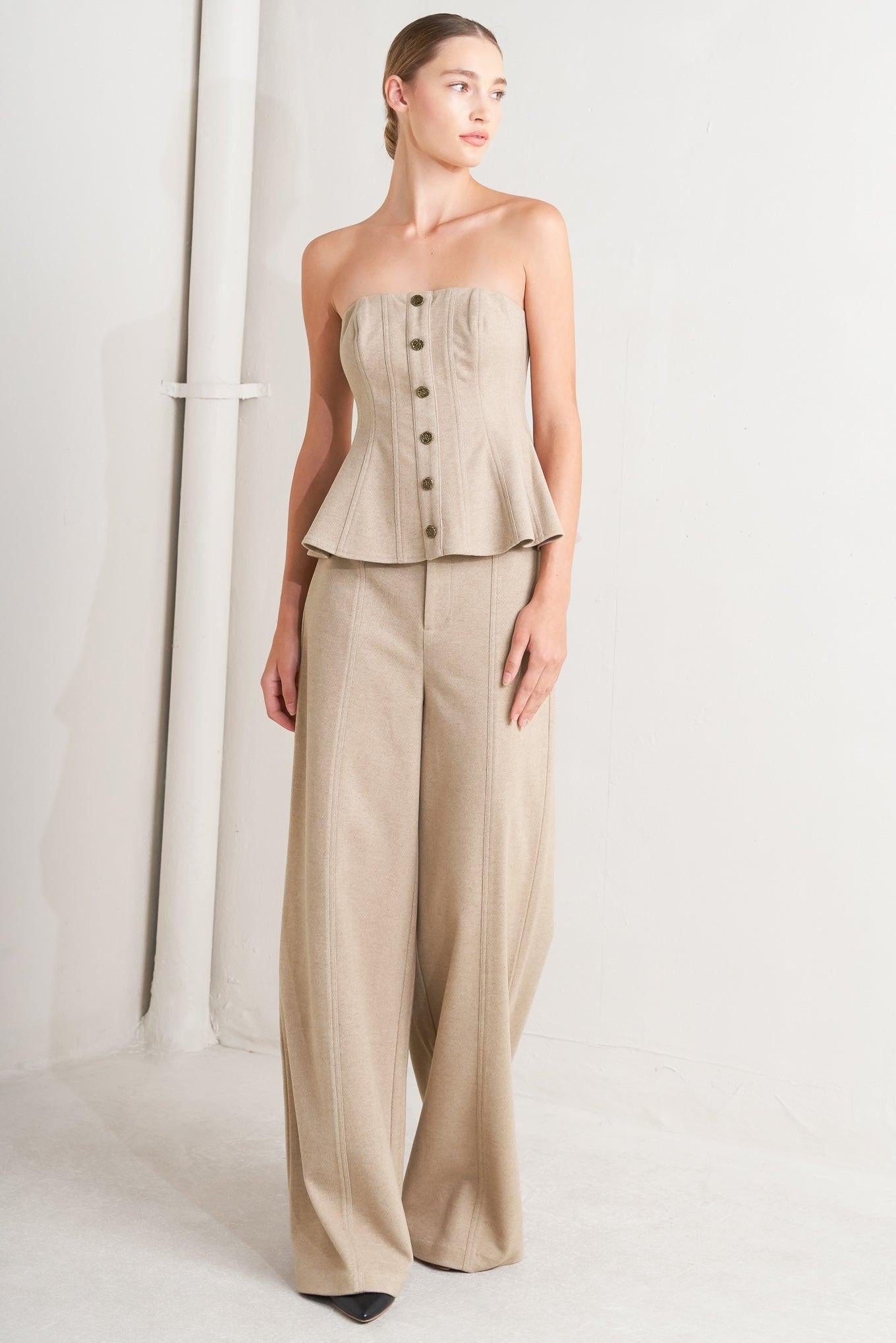 MODERN CORSET MOCHA KNIT TOP - Glamourous Grace