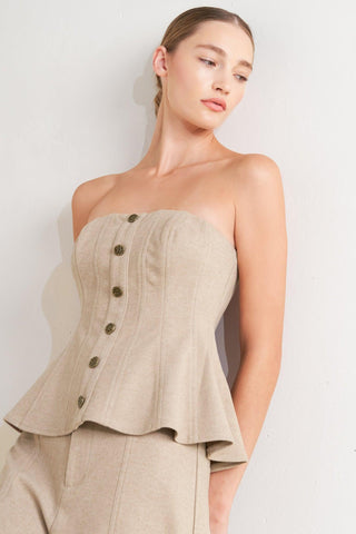 MODERN CORSET MOCHA KNIT TOP - Glamourous Grace