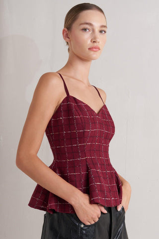 BURNT BOULEVARD TWEED CAMI TOP - Glamourous Grace