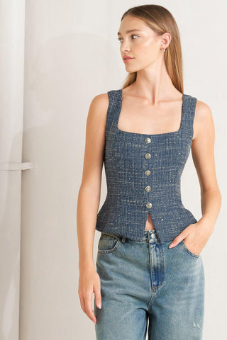 STUDIO FEMME LOOK TWEED TOP - Glamourous Grace