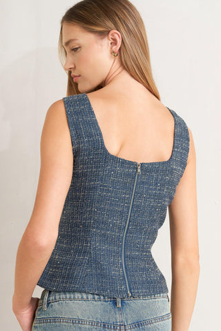 STUDIO FEMME LOOK TWEED TOP - Glamourous Grace