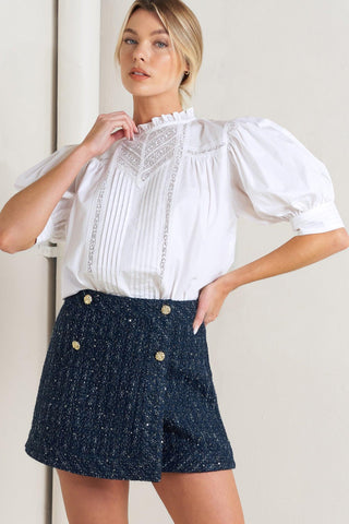PURE POETRY VICTORIAN WOVEN TOP - Glamourous Grace