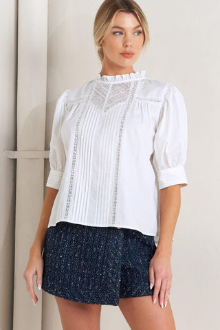PURE POETRY VICTORIAN WOVEN TOP - Glamourous Grace